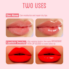 Ruby Kisses Broadway Vita-Lip gloss texture up close.