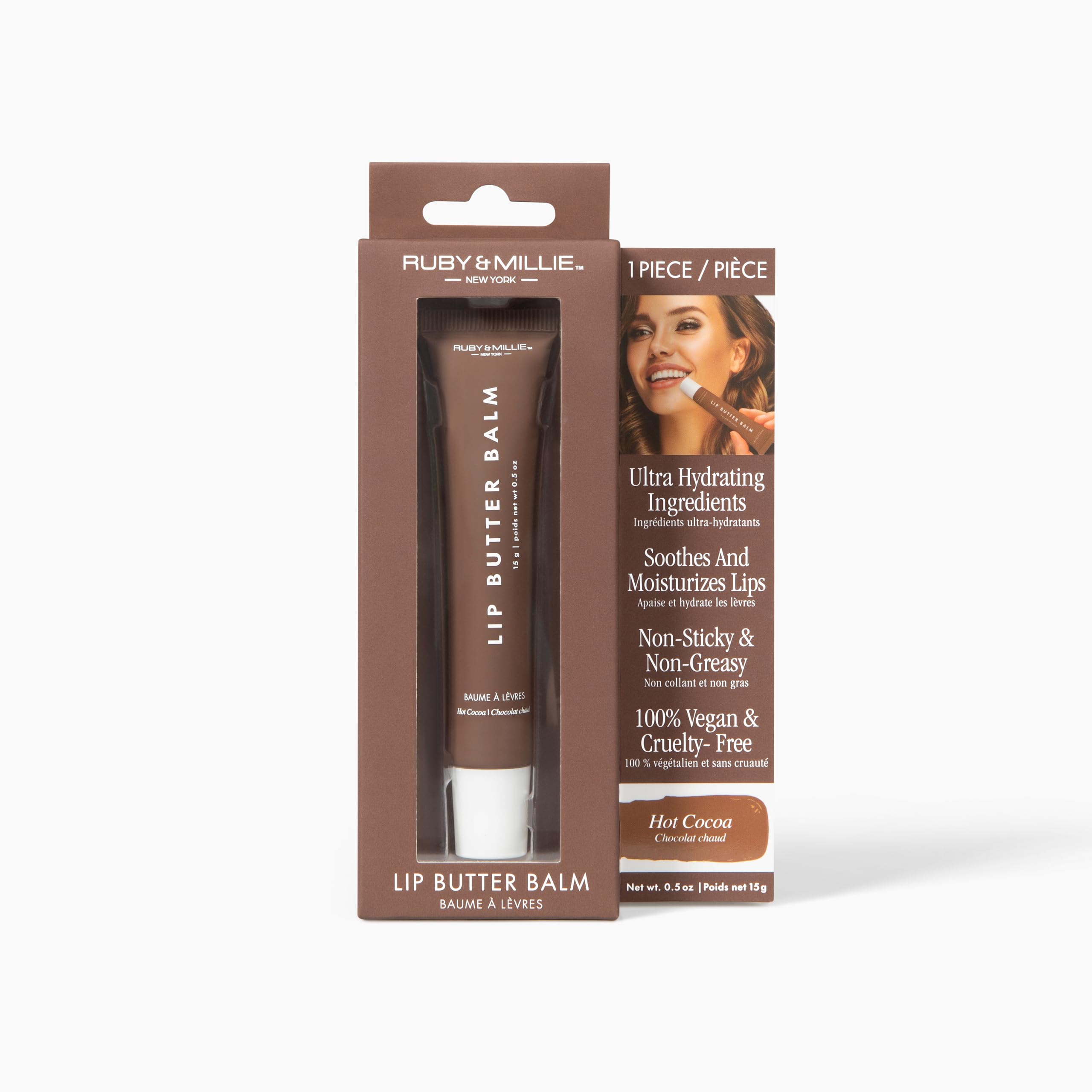 Ruby & Millie cruelty-free branding emphasizes ethical beauty.