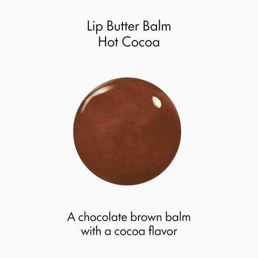 Ruby & Millie lip balm closeup reveals warm cocoa tint.