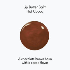 Ruby & Millie lip balm closeup reveals warm cocoa tint.
