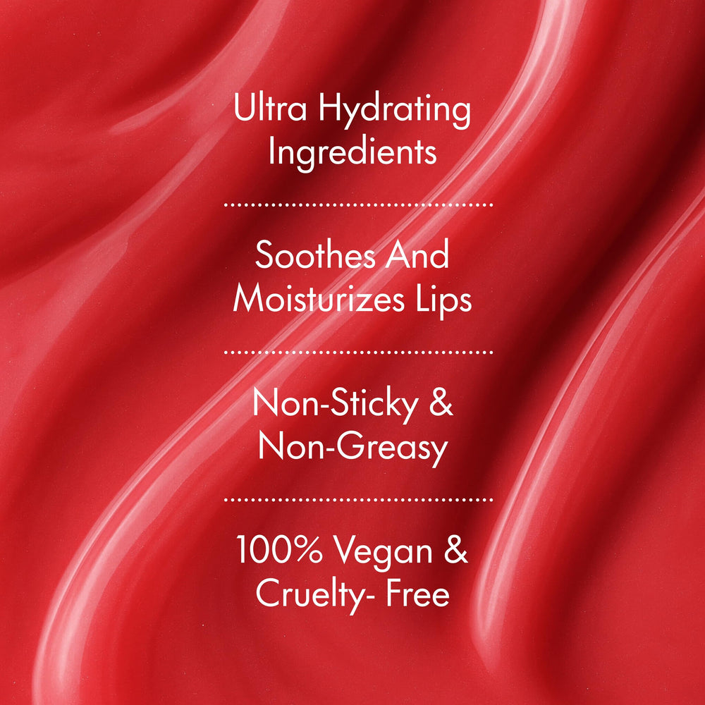 Ruby & Millie Cherry Lip Balm ingredient highlight showcases rose hip and vitamin E benefits.