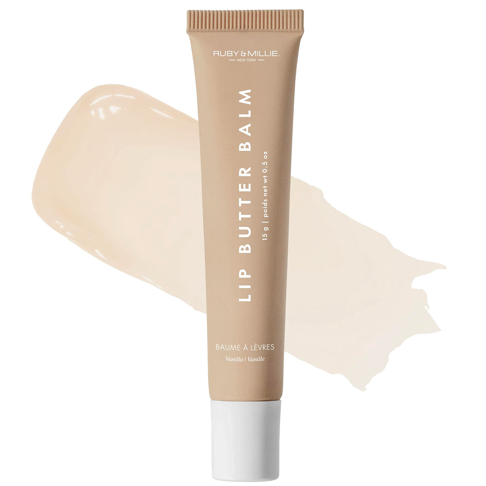Ruby and Millie Vanilla tinted lip balm with vanilla scent for hydrated, soft-looking lips