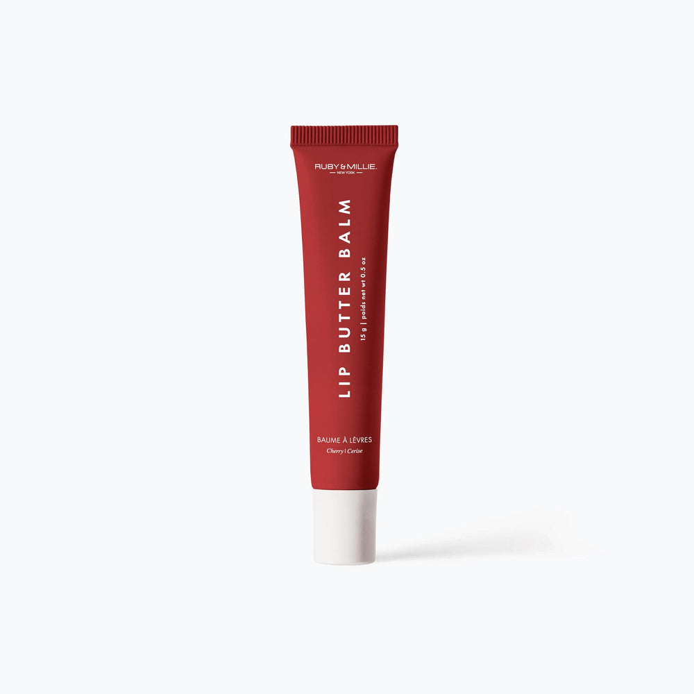 Ruby & Millie Cherry Lip Balm vegan cruelty-free icon reinforces ethical choice.