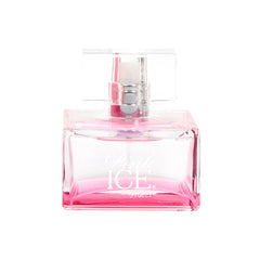 Rue 21 Pink Ice EDP bottle on vanity, conveying everyday confidence.