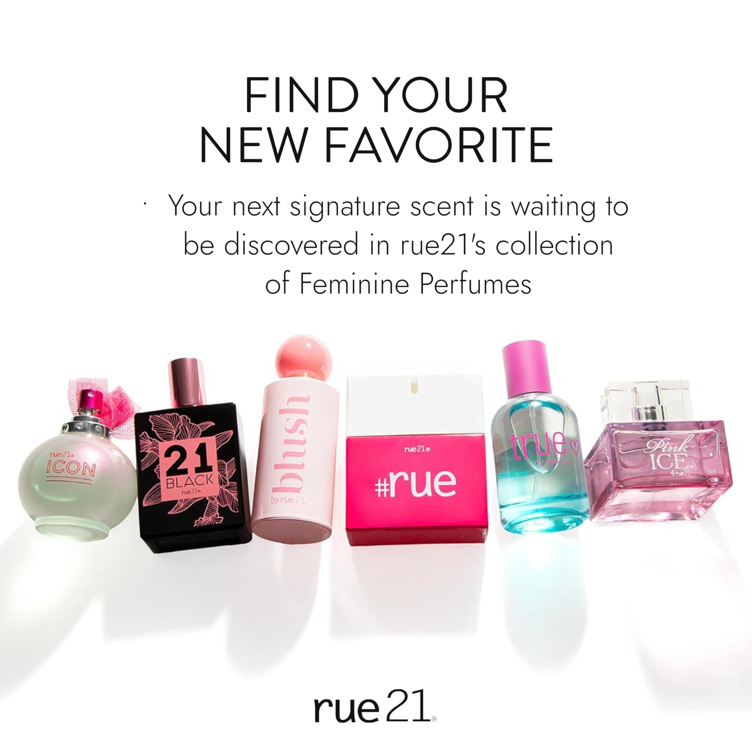 Rue 21 Pink Ice floral-scent closeup conveys a fresh, self-care vibe.