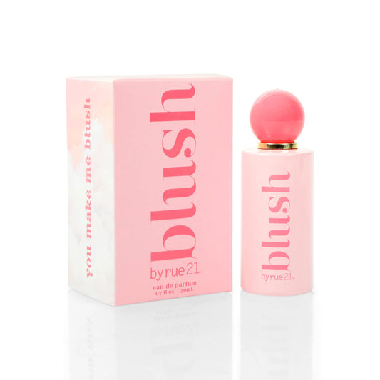 Rue 21 Blush perfume bottle with chic travel-friendly design for daily wear.