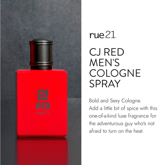 Rue 21 CJ Red bottle cap close-up, premium woody spice appeal.