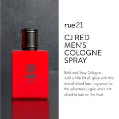 Rue 21 CJ Red bottle cap close-up, premium woody spice appeal.
