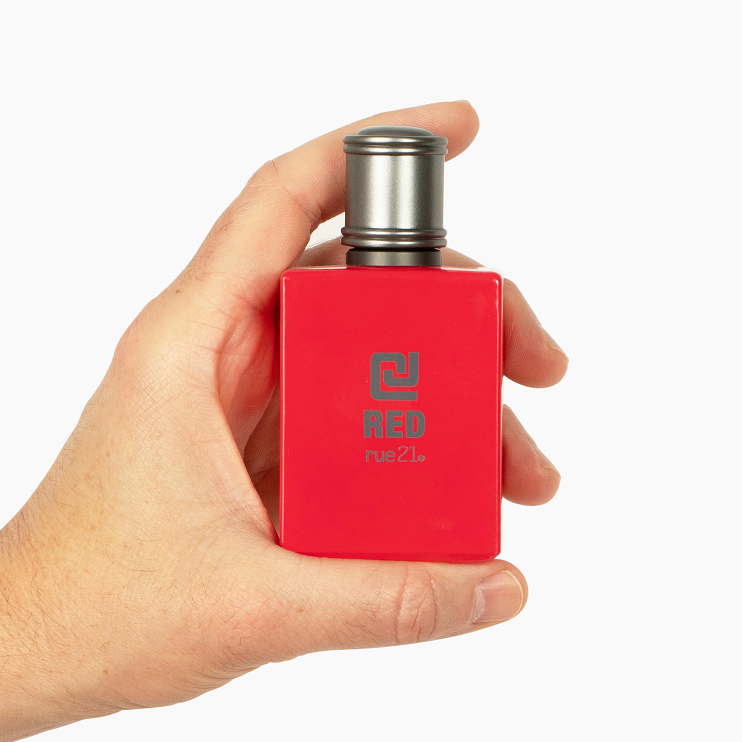 Rue 21 CJ Red packaging box, portable 1.7 oz size for travel.