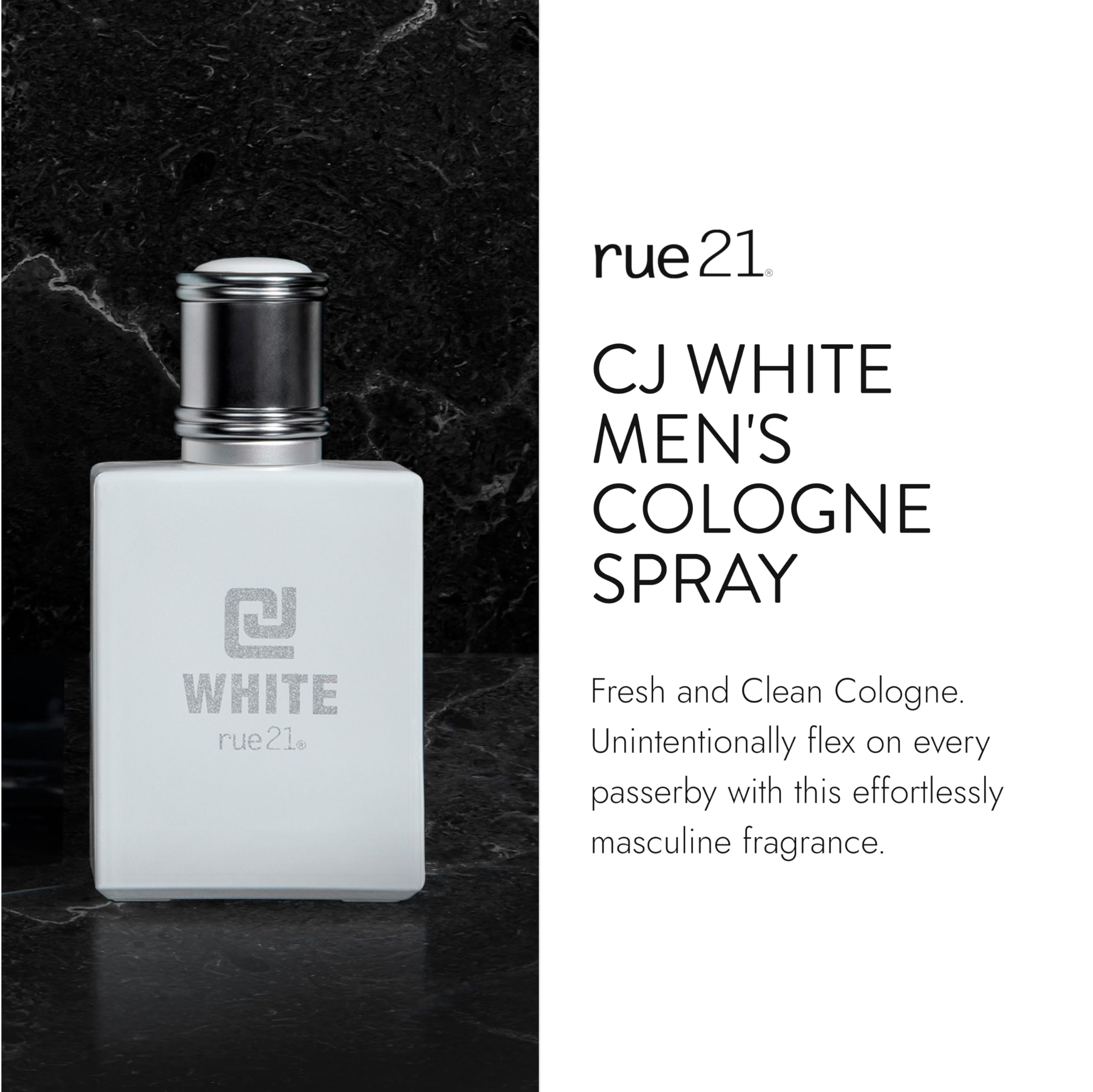 CJ White label close-up highlighting citrus notes for everyday wear