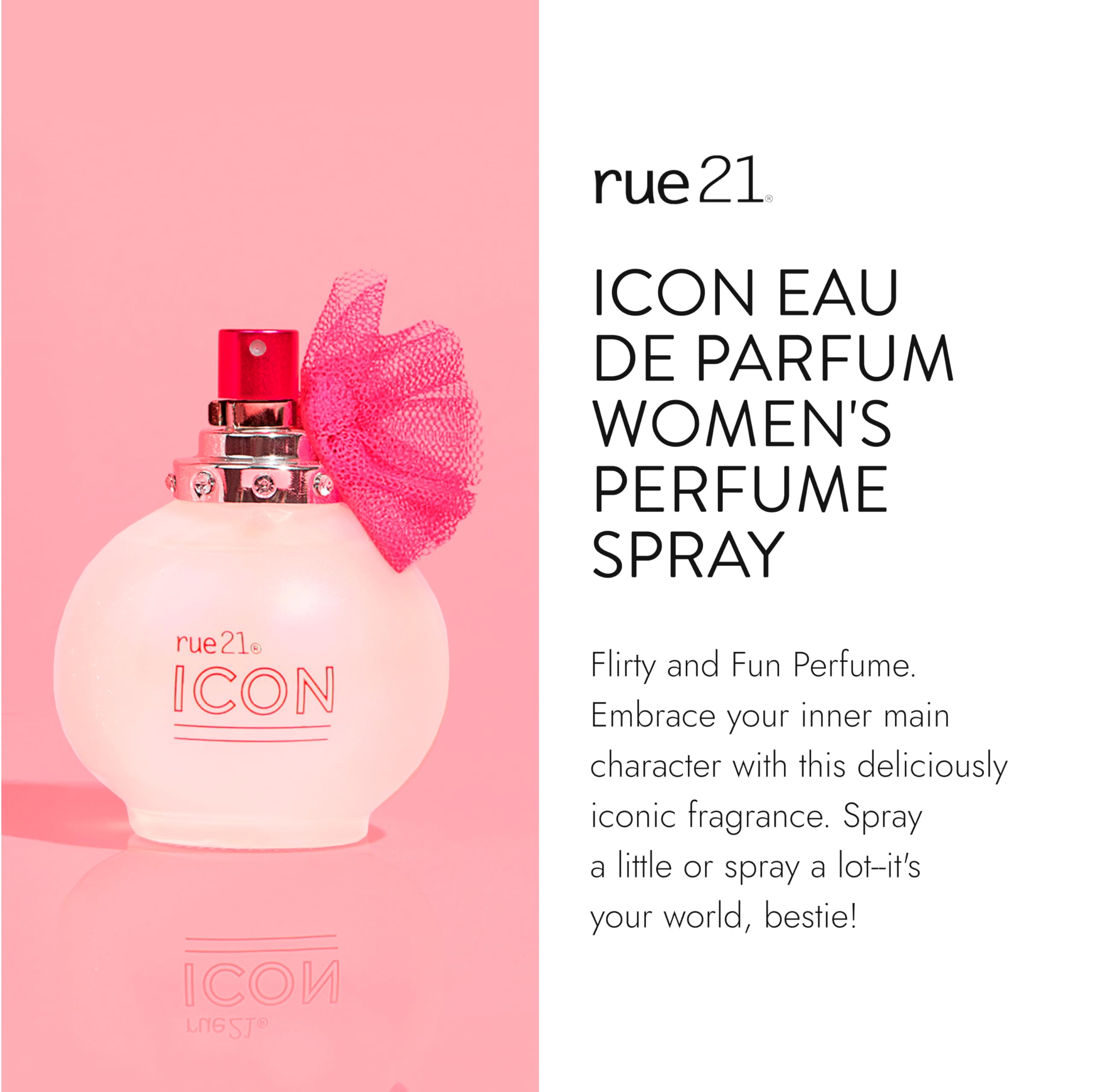 Rue 21 Icon Eau de Parfum cap close-up premium detailing