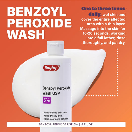 Foamy lather from Rugby Benzoyl Peroxide Wash for cleansing routine