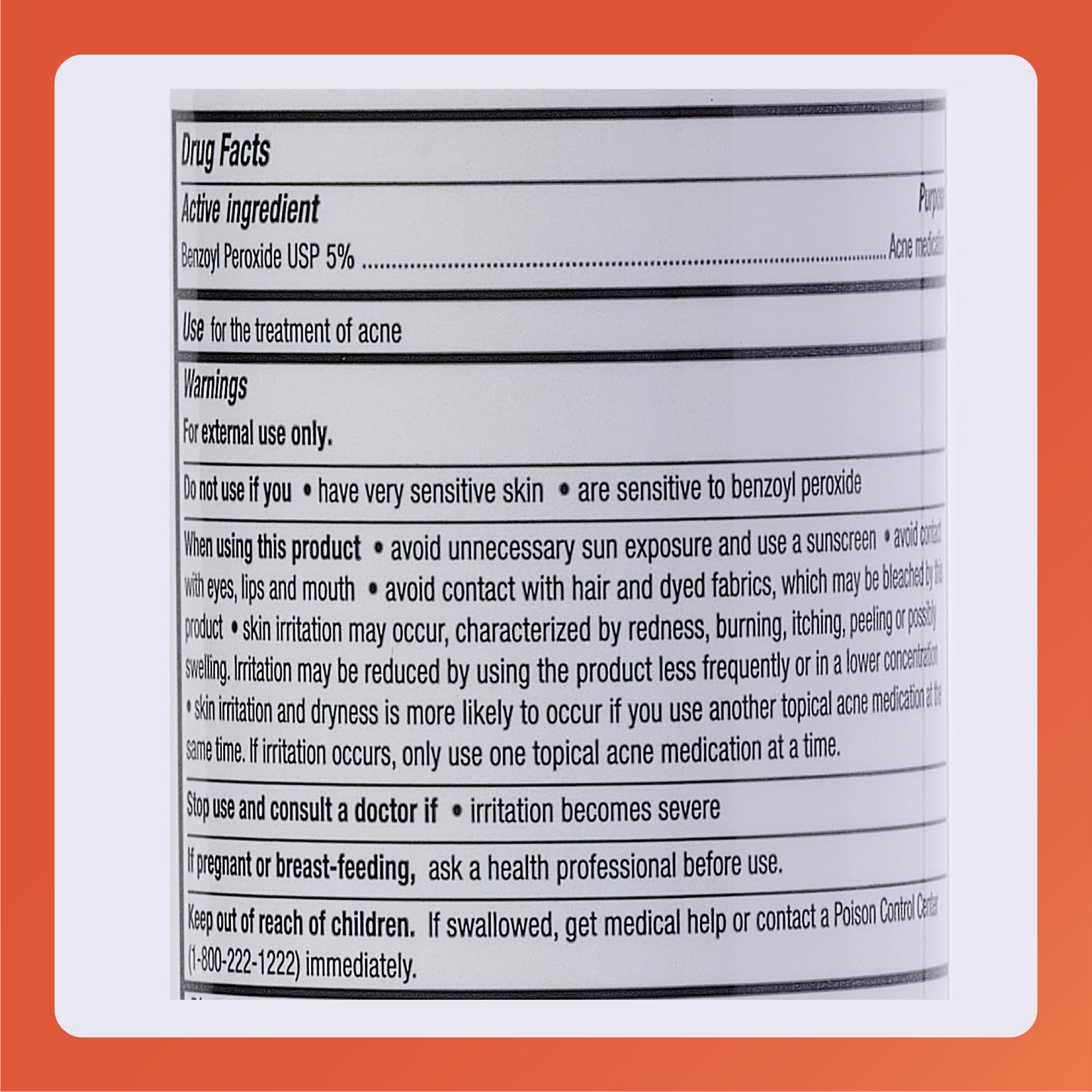 OTC Rugby Benzoyl Peroxide Wash packaging display
