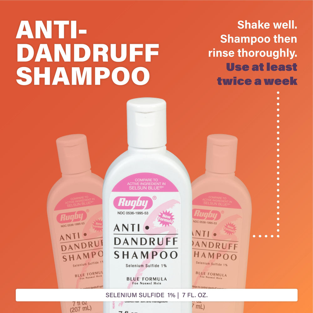 Blue formula shampoo lather close up from Rugby Laboratories showing cleansing action