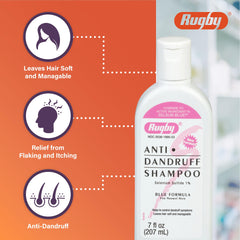 Blue formula bottle designed for normal hair supports twice weekly use for flake symptoms