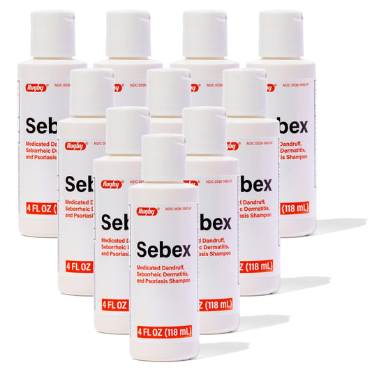 Rugby Sebex medicated dandruff shampoo bottle front view for scalp care