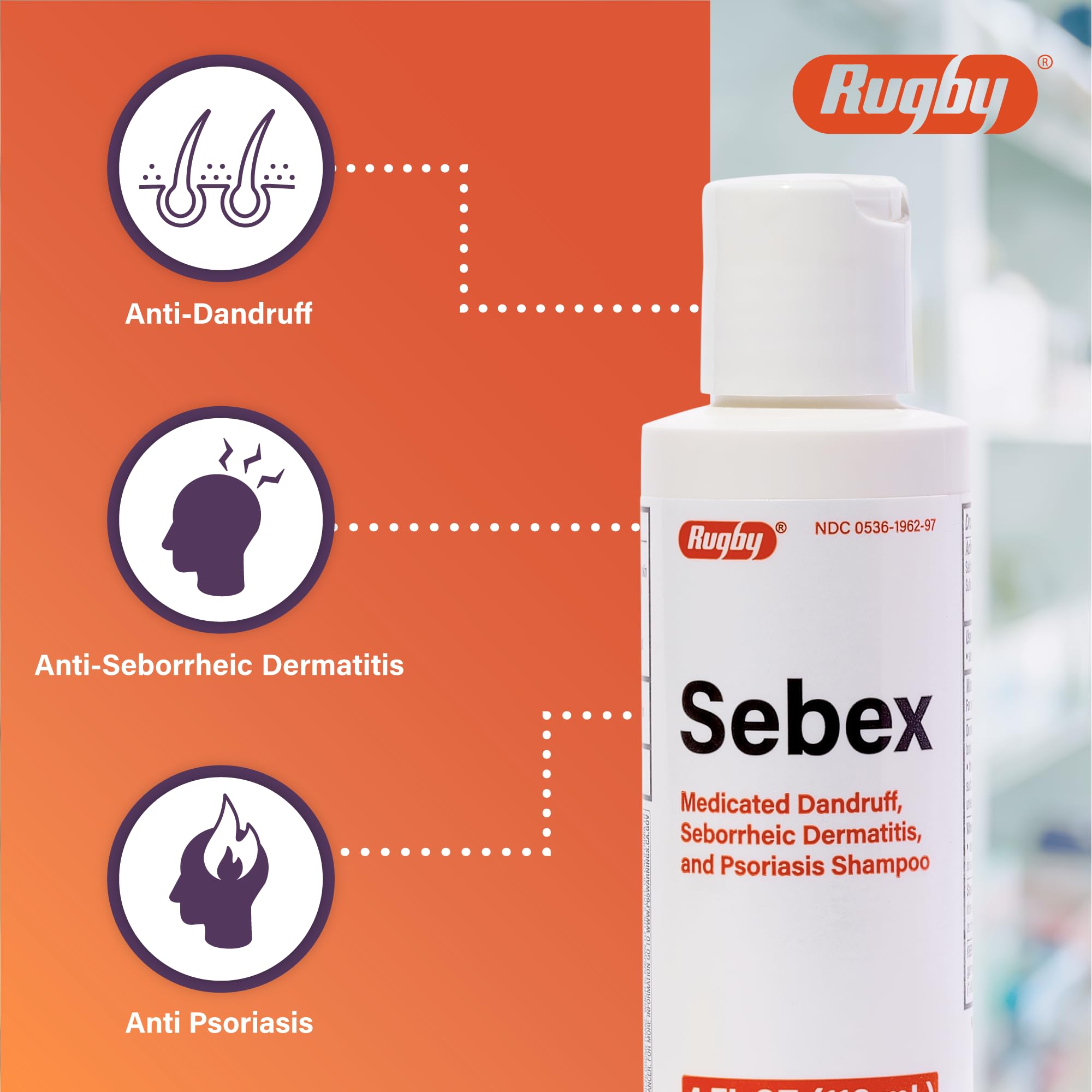 Rugby Sebex bottle pour starting scalp treatment