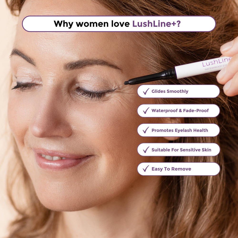 Rumi Cosmetiques LushLine+ angled smudge-tip supports easy blending for refined looks.