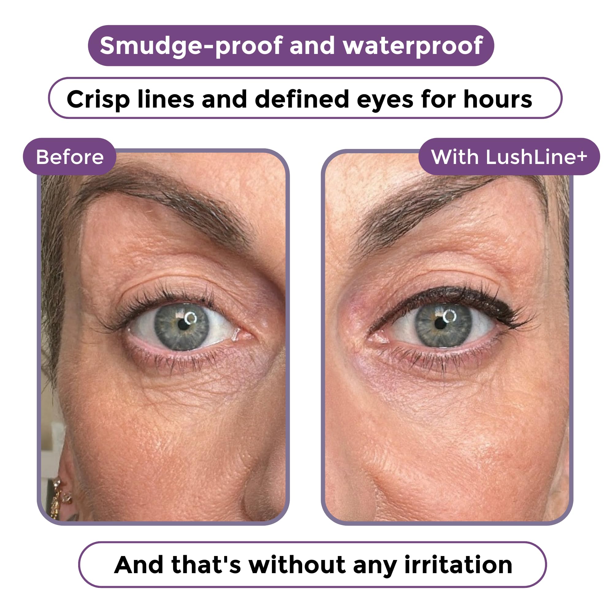 Rumi Cosmetiques LushLine+ vegan and cruelty-free formula suitable for sensitive eyes.