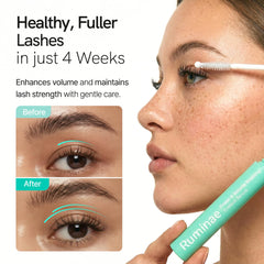 Ruminae dual applicator brush detail for precise lash and brow coverage.