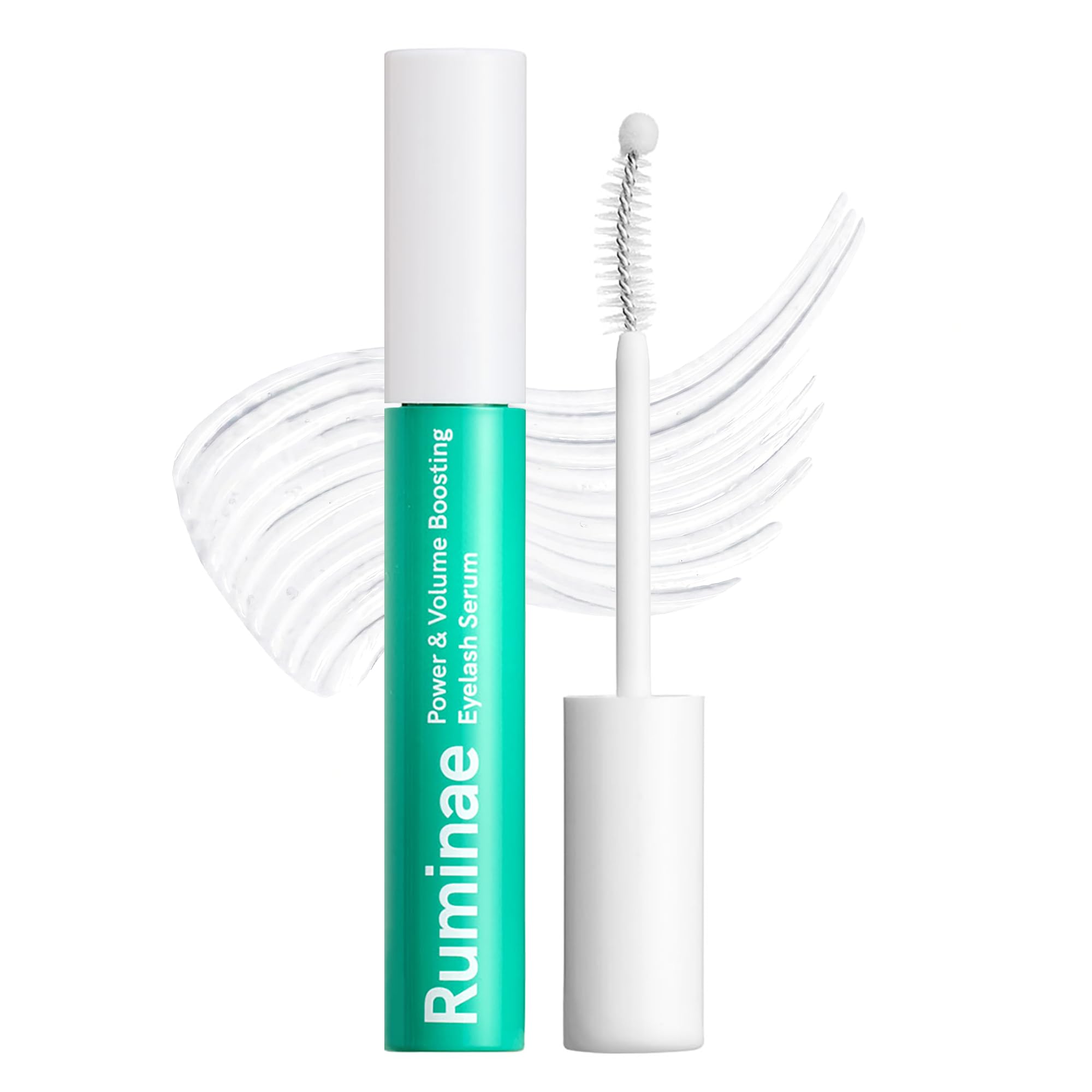 Ruminae eyelash serum bottle close-up for daily lash care.