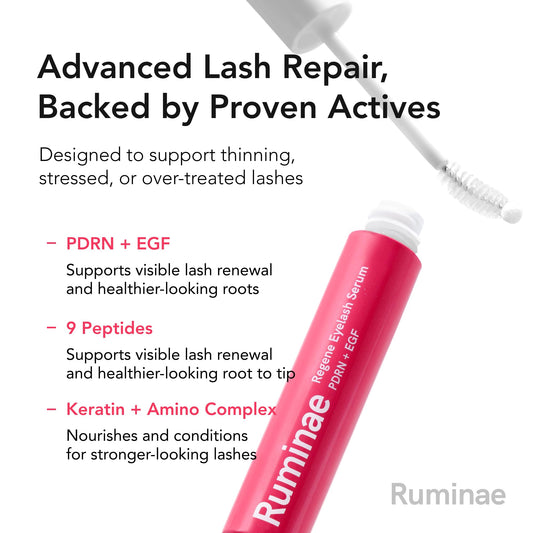 Ruminae lash brush applying serum on lashes for precise, gentle treatment