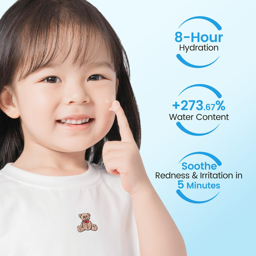 RUNBEN After Sun Gel bottle back label highlights centella content and safe family use.