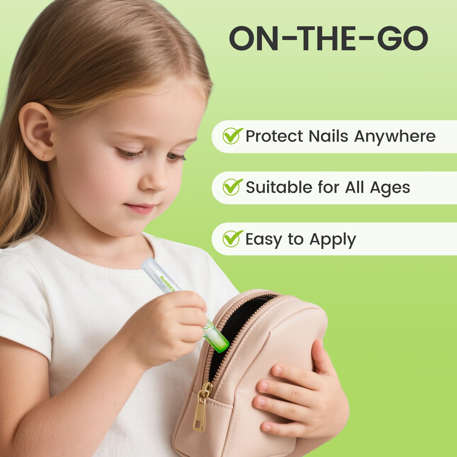 RUNBEN kid-friendly design reveals one-click mechanism for easy, mess-free use
