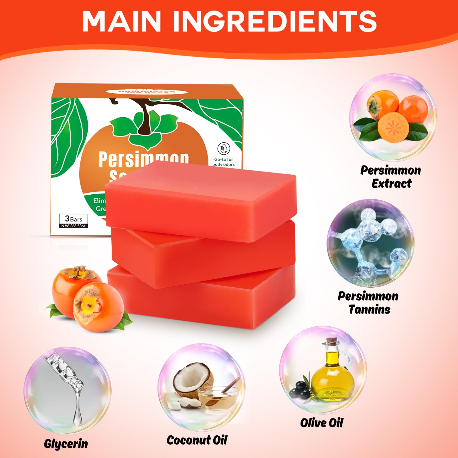 Rich lather from Runsidan persimmon soap bar ready for cleansing