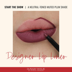 Runway Rogue Designer Liner creamy vegan formula closeup demonstrates smooth, crease-free lip line