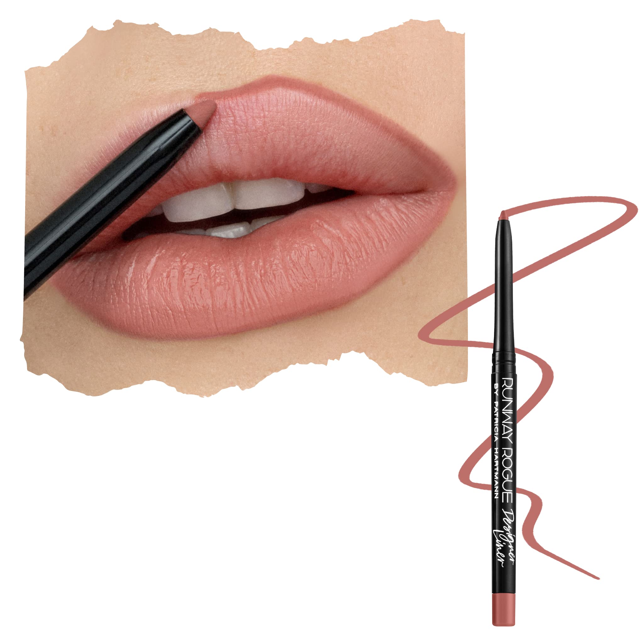 Runway Rogue Nude Awakening lip pencil in creamy matte formula for precise definition