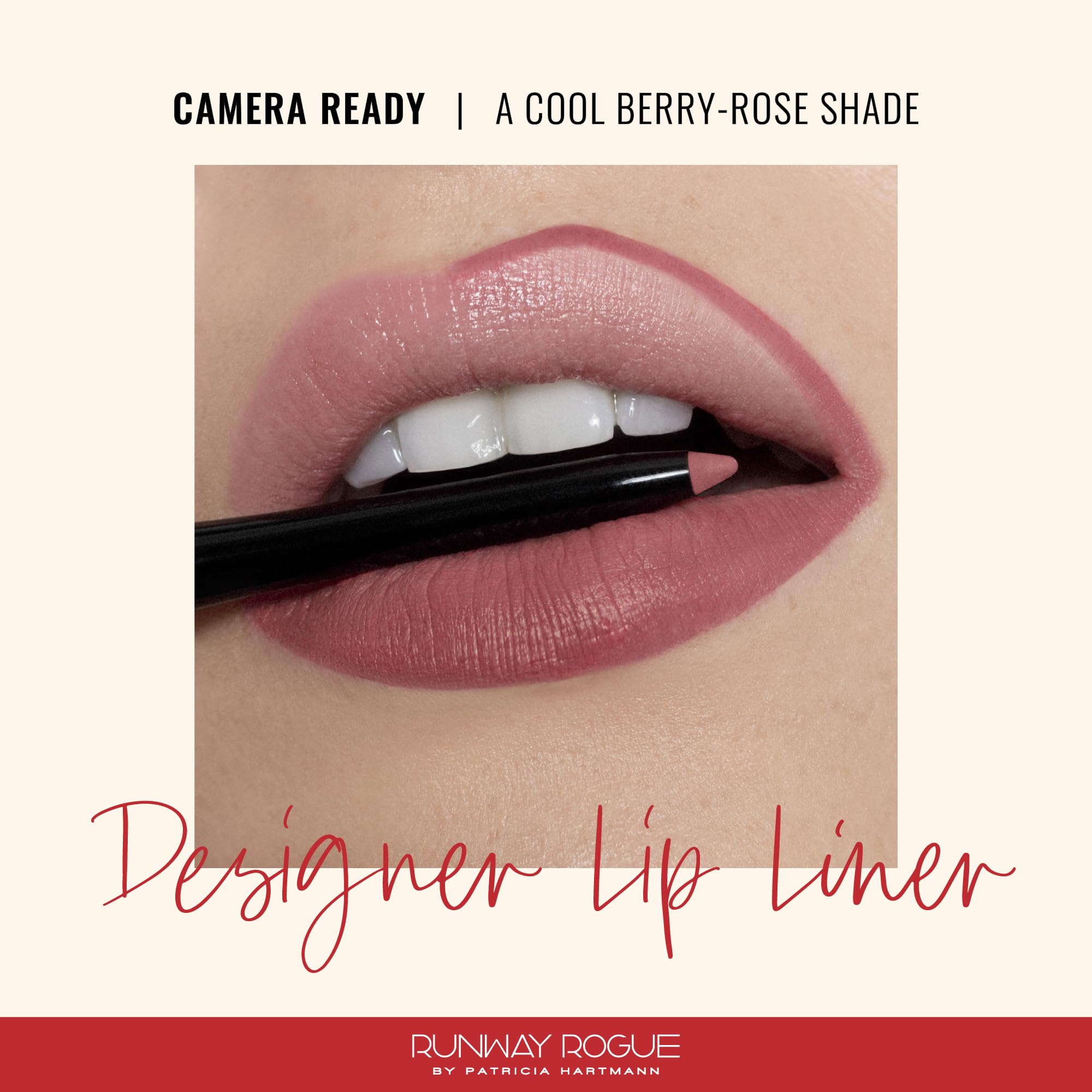 Runway Rogue Designer Liner Lip Pencil built-in sharpener enables crisp edges.