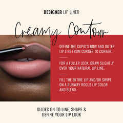 Runway Rogue Designer Liner Lip Pencil swatch reveals matte finish.