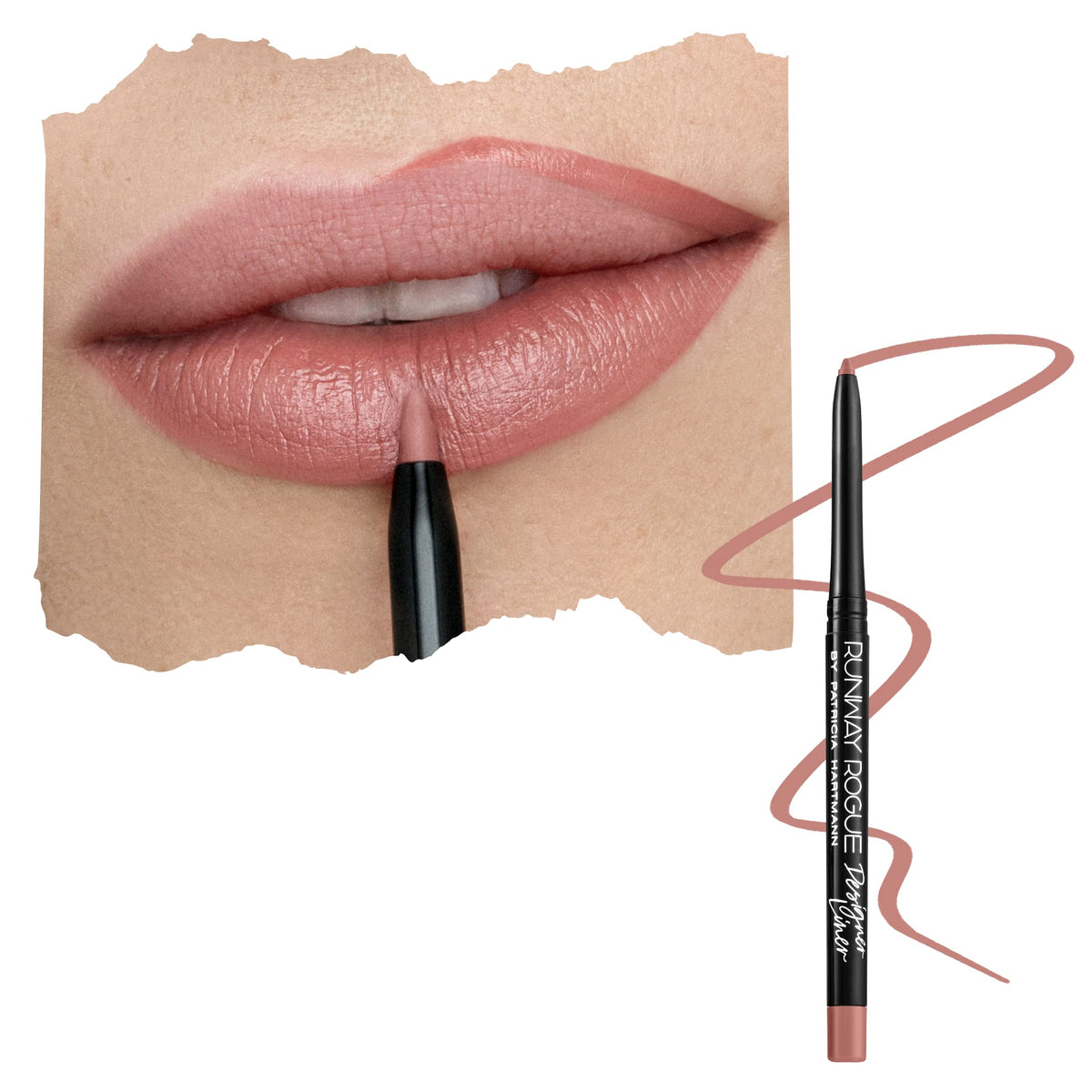 Runway Rogue Spotlight lip pencil close-up, creamy matte texture for precise definition.
