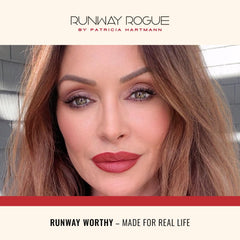 Runway Rogue lip care with vitamin E and squalane supports moisture.