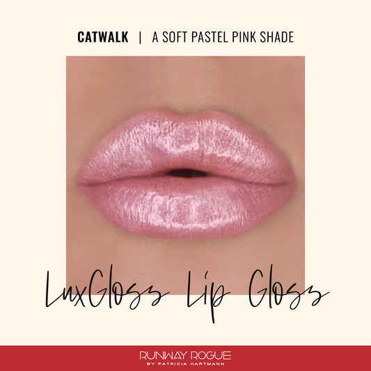 LuxGloss Catwalk applicator swipe revealing high-pigment shimmer