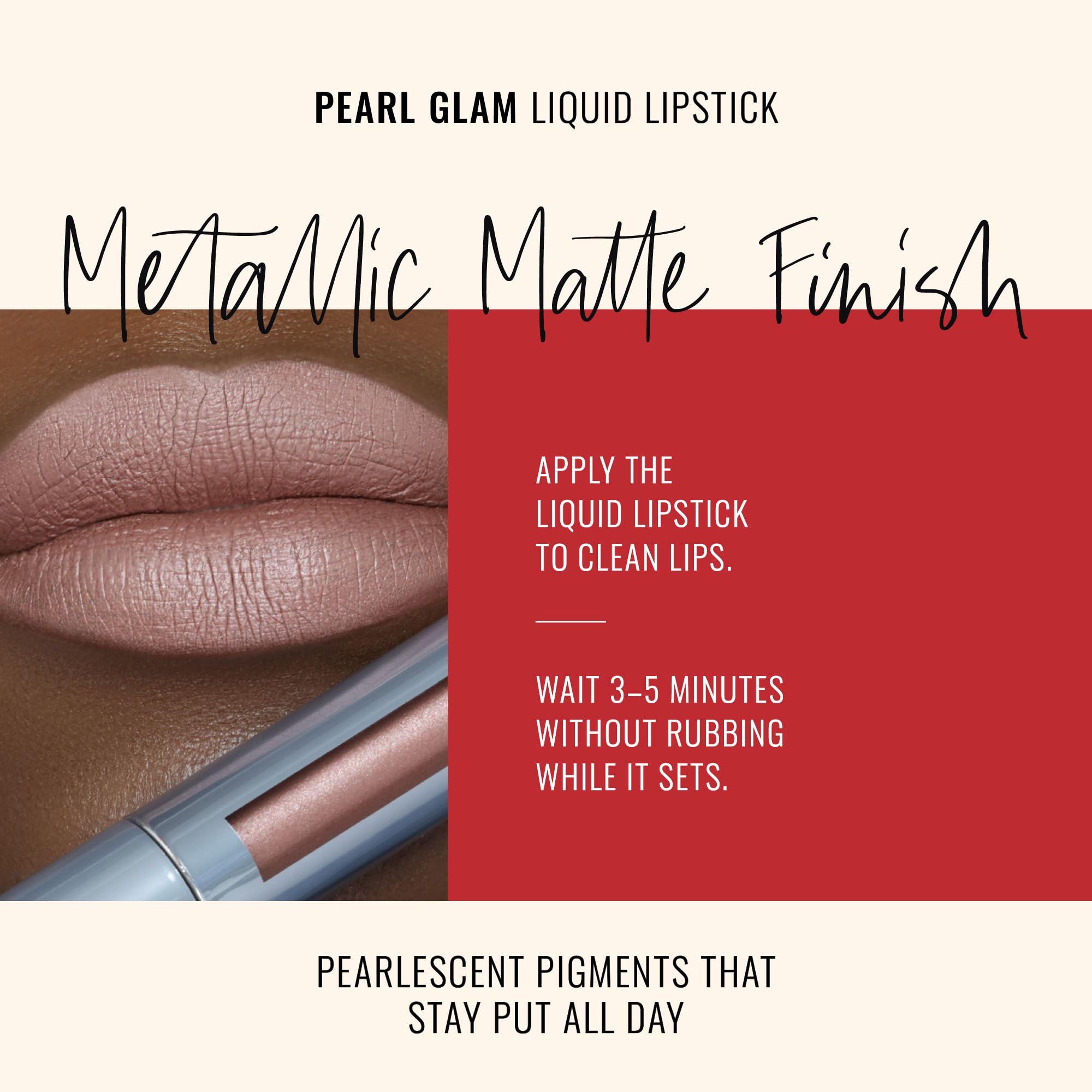 Runway Rogue Pearl Glam application closeup highlights creamy texture
