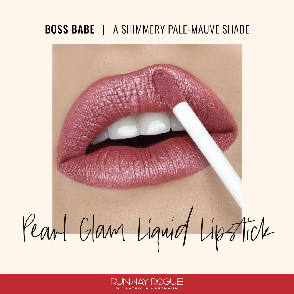 Pearl Glam swatches reveal silver-gold shimmer on mauve base.