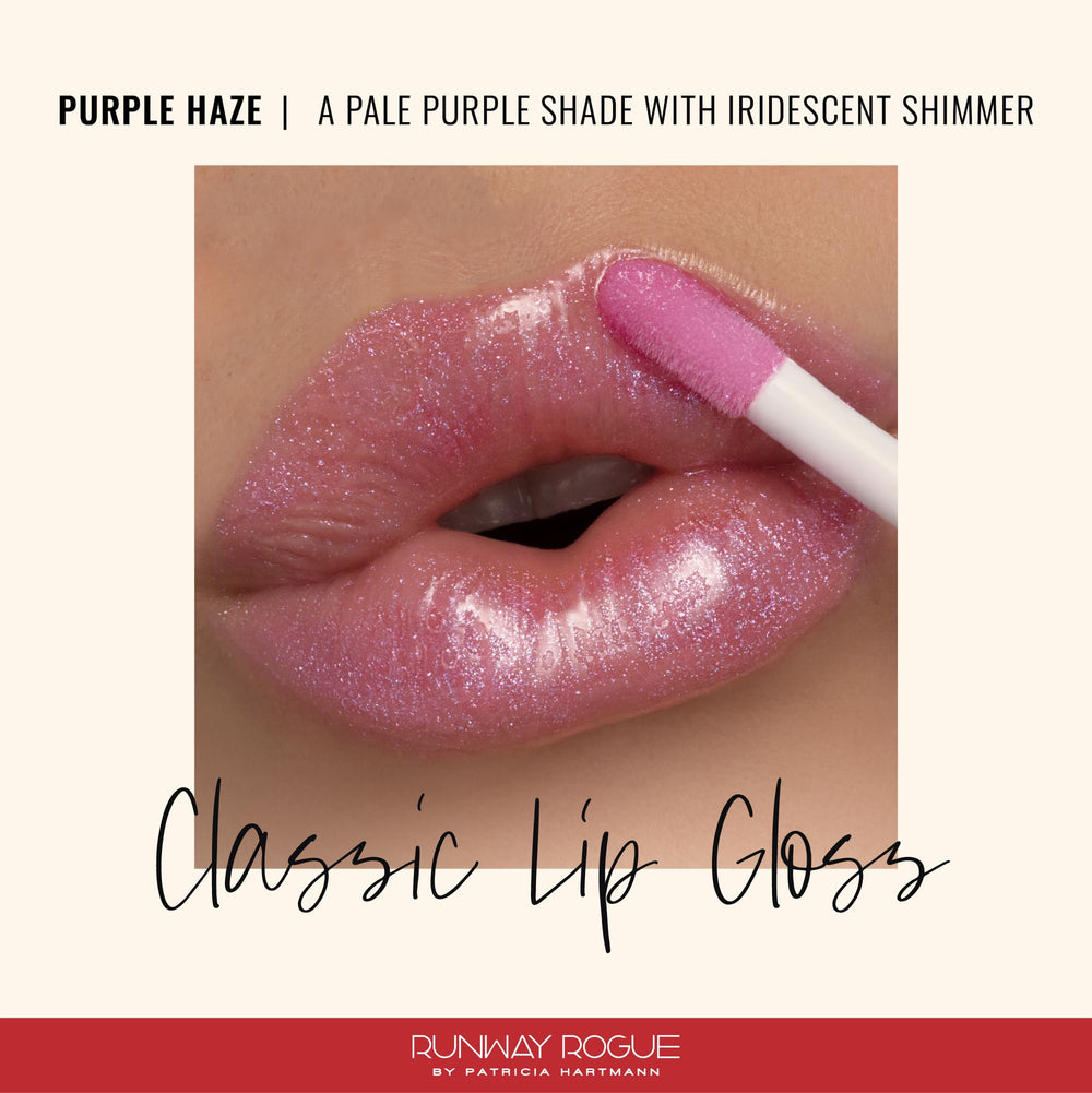 Purple Haze iridescent shimmer enhances lips with subtle color and glow.