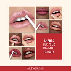 Close-up lip line highlight shows velvet finish and subtle shimmer