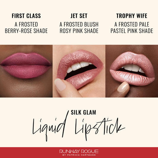 Runway Rogue Silk Glam Jet Set close-up in blush-pink frosted shade for everyday glam