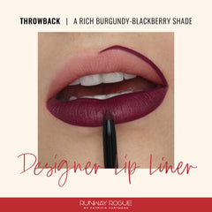 Runway Rogue Throwback swatch in blackberry-burgundy for rich color payoff.