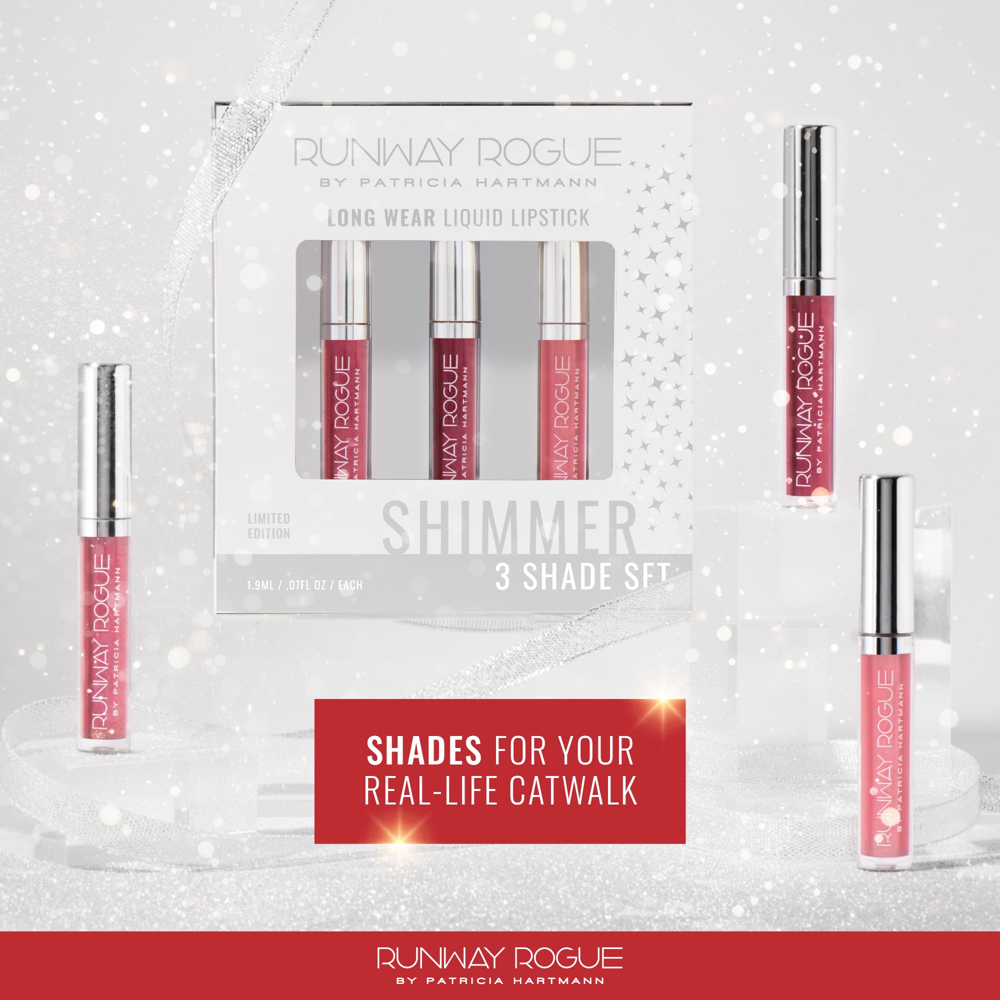 Runway Rogue Boss Babe swatch showing long-lasting shimmer finish