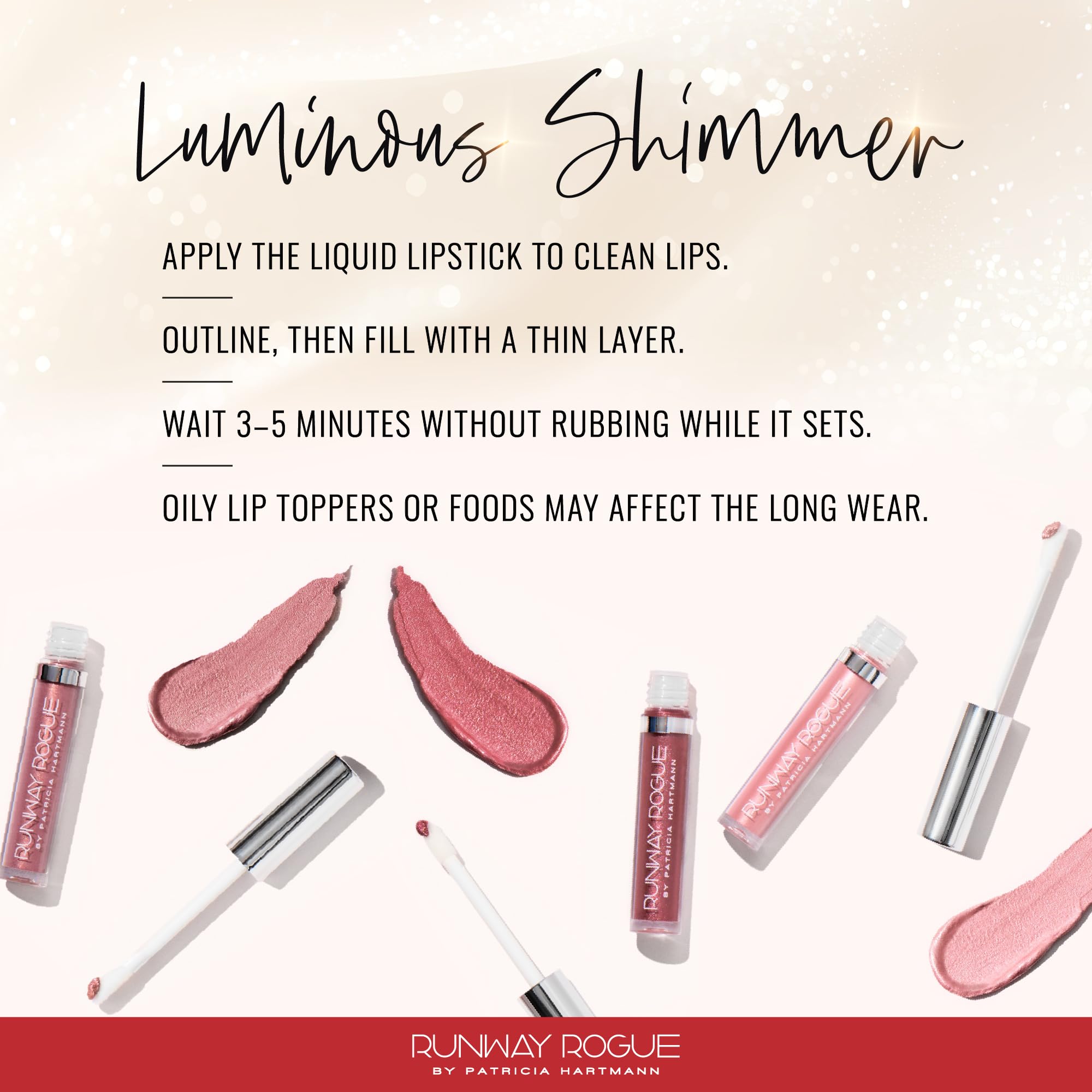 Runway Rogue Trophy Wife shade swatch in frosted pale pink glow
