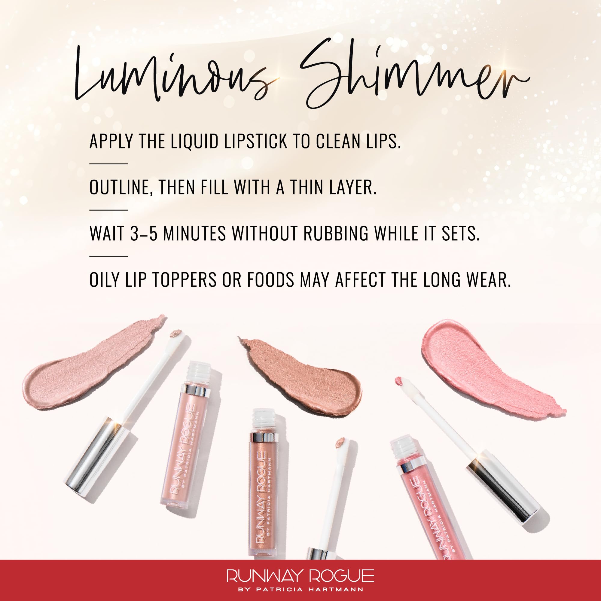 Runway Rogue Try Me 3 Mini Lipsticks Couture for nude peachy-gold glow