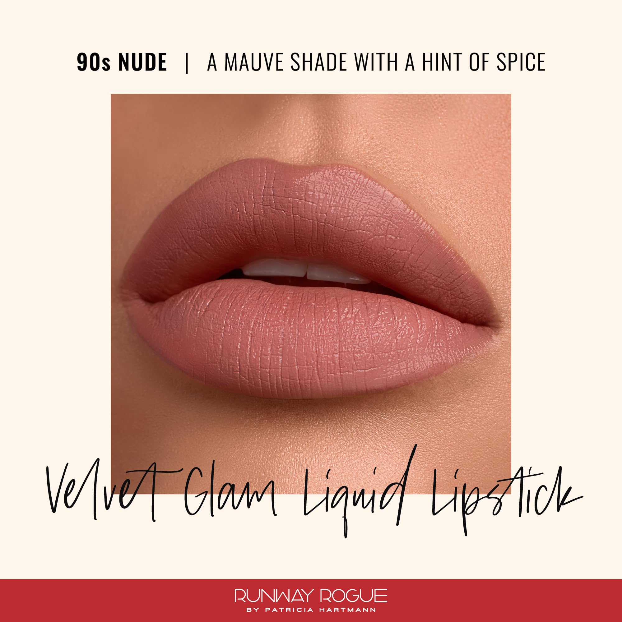 Runway Rogue Velvet Glam application on lips for an even, smooth finish.