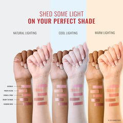 LuxGloss layered over matte lipstick to add extra shimmer and depth.