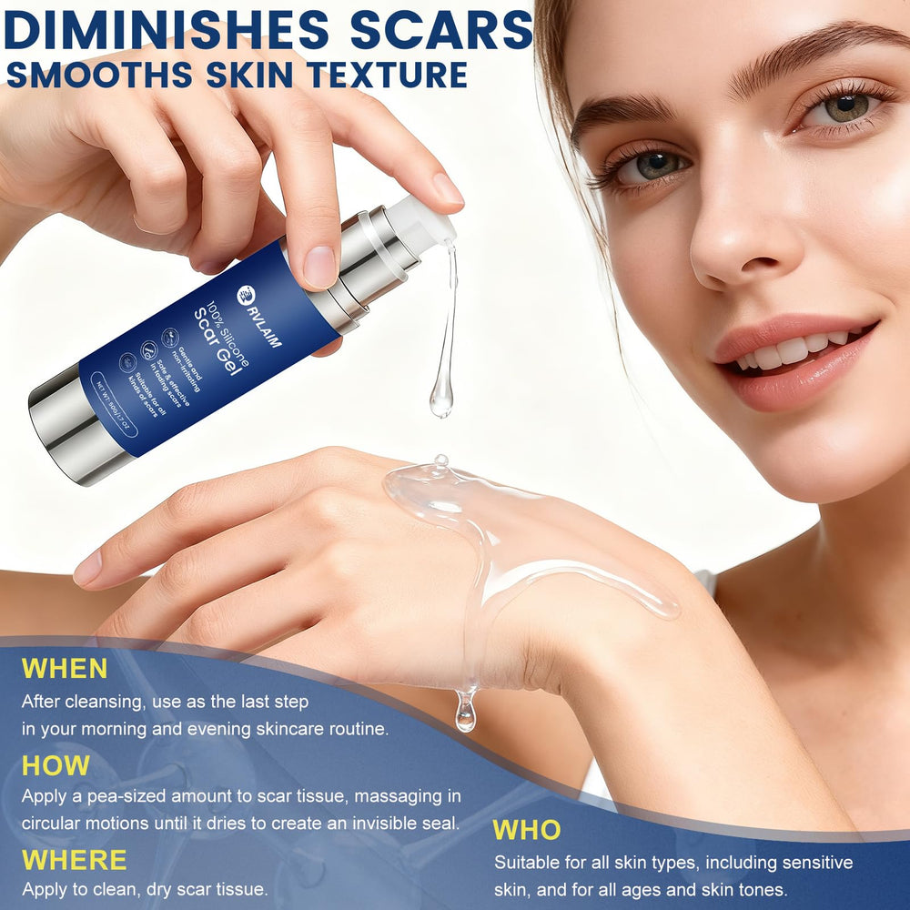 Compact 50 ml Rvlaim scar gel package for travel and daily use