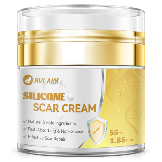 Rvlaim Scar Cream silicone gel bottle for at-home scar care.