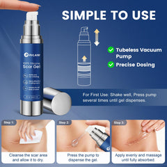 Before and after concept for Rvlaim scar gel use over time